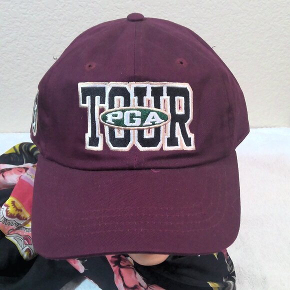 PGA Tour Maroon Golf Hat Cap USGA PGA Embroidered - Picture 1 of 5